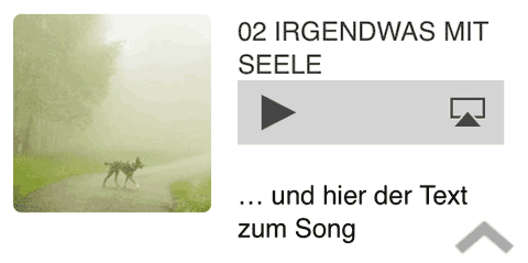 Screenshot des Audio Players auf einem iPhone