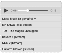 Der Audio Player auf einem iPhone