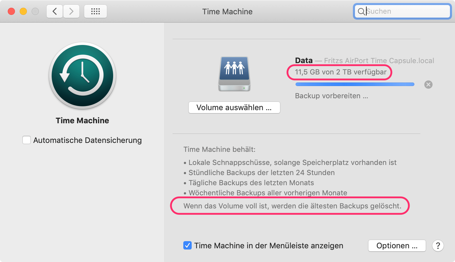 Das Volume Ist Fast Voll Meldung Abschalten webdesign.weisshart.de